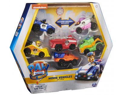 Spin Master Paw Patrol Film kovová autíčka 6 ks