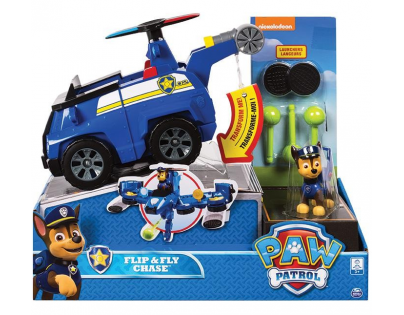 Paw Patrol rychle měnící se vozidla Chase Flip a létající stroj