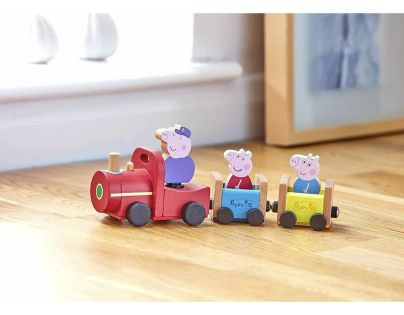 TM Toys Peppa Pig Dřevěný vláček a figurka dědečka