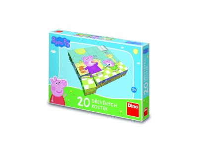 Dino Peppa Pig: Veselý den 20 Dřevěné licenční kostky
