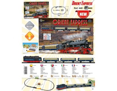Pequetren Orient express se stanicí, mostem a tunelem