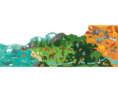 Petitcollage Znovupoužitelné samolepky se scénou Můj svět zvířat