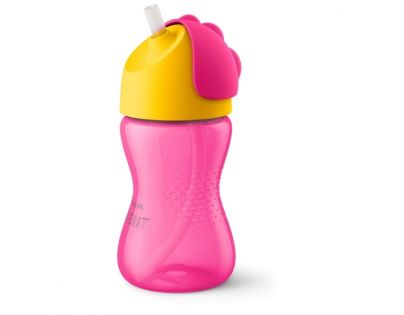 Philips Avent Hrneček s ohebným brčkem 300 ml růžový