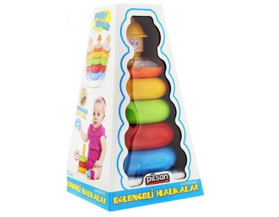 Pilsan Stavebnice pyramida z barevných kroužků