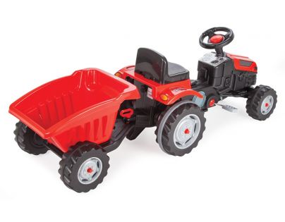 Pilsan Traktor šlapací s valníkem červený
