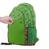 Pixie Crew Kreativní studentský batoh Minecraft zelenohnědý