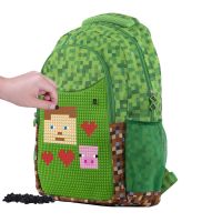 Pixie Crew Kreativní studentský batoh Minecraft zelenohnědý 2