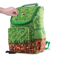 Pixie Crew Minecraft Školní aktovka zelenohnědá s malým panelem 3