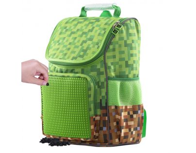 Pixie Crew Školní aktovka Minecraft zelenohnědá