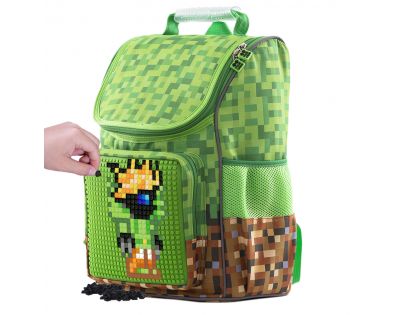 Pixie Crew Školní aktovka Minecraft zelenohnědá