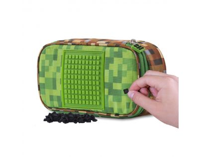 Pixie Crew Studentský penál Minecraft zelenohnědý