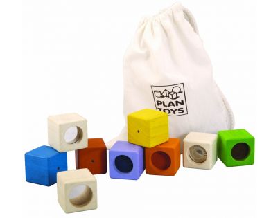 Plan Toys Smyslové kostky 9 ks