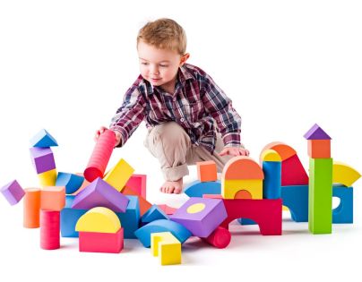 Plastica Pěnové kostky velké v PVC tašce 52 dílků