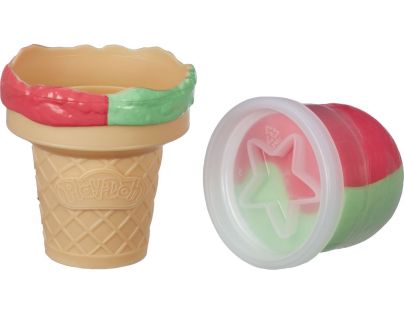 Play-Doh Modelína jako kornout s červenozelenou zmrzlinou