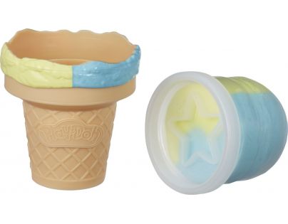 Play-Doh Modelína jako kornout s modrožlutou zmrzlinou