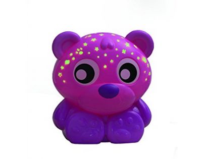 Playgro Usínací lampička Sedící medvídek s projektorem růžový