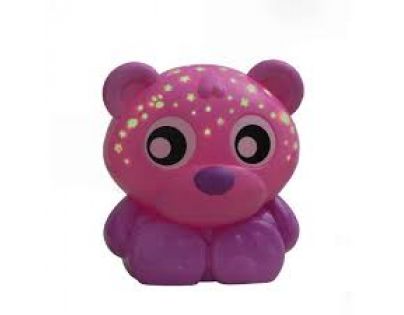 Playgro Usínací lampička Sedící medvídek s projektorem růžový