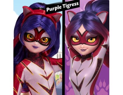 Playmates Miraculous Beruška a černý kocour Fialová tygřice panenka