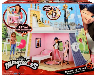 Playmates Miraculous Beruška a černý kocour Pokoj a balkon Marinette Hrací set