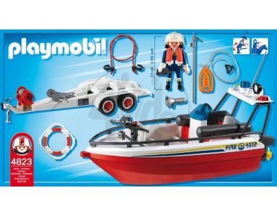 Playmobil 4823 - Hasičský přívěs s člunem