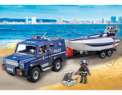 Playmobil 5187 Policejní auto s rychlostním člunem