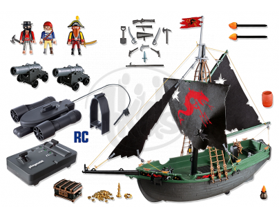 Playmobil 5238 Pirátská loď s motorem na RC ovládání