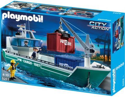 Playmobil 5253 - Nákladní loď s jeřábem