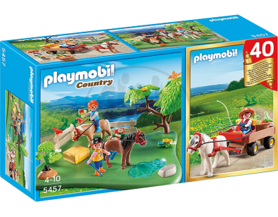 Playmobil 5457 - Výroční Compact Set Pastva poníků a vozík na seno