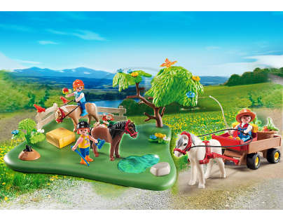 Playmobil 5457 - Výroční Compact Set Pastva poníků a vozík na seno