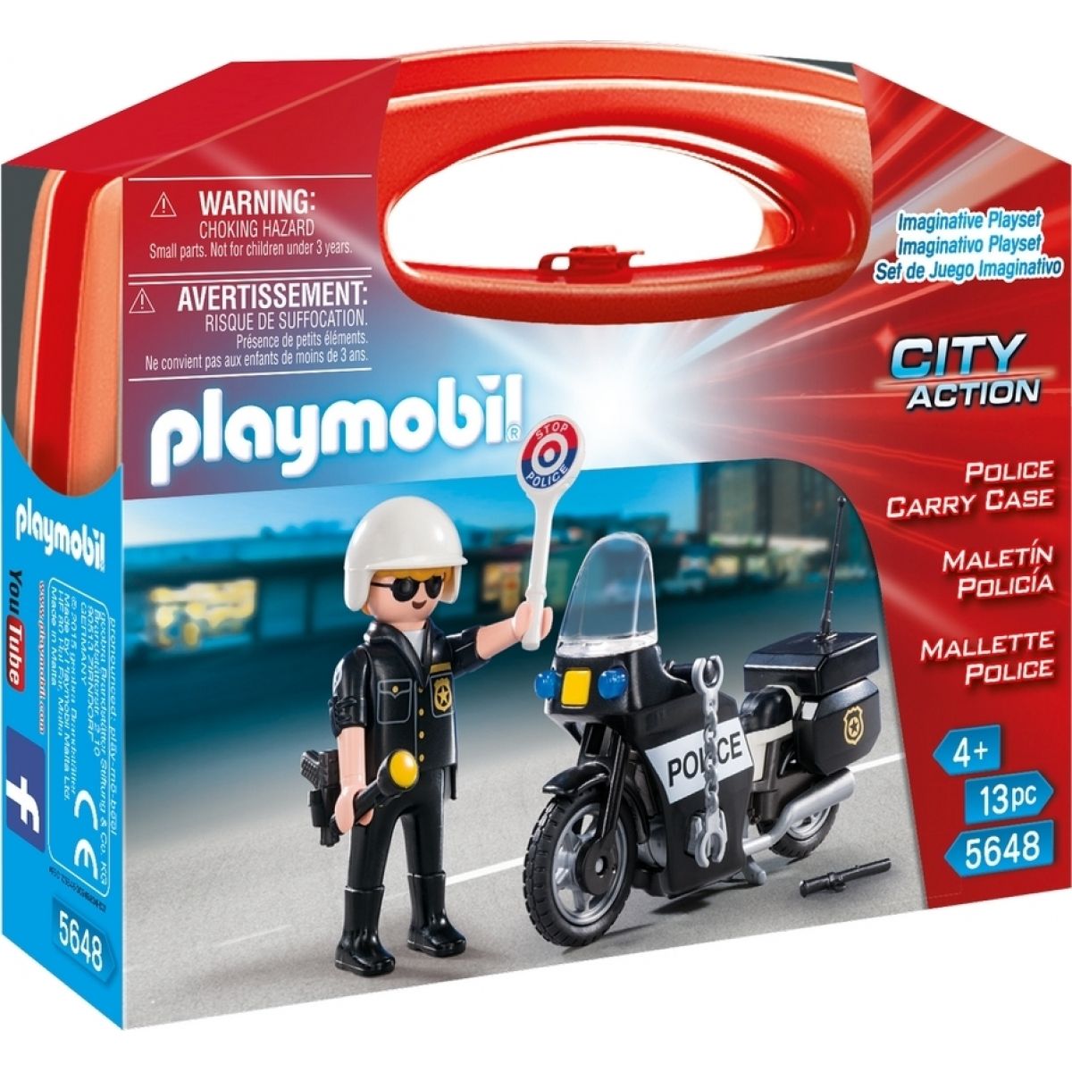 Playmobil 5648 Přenosný box Policista s motorkou