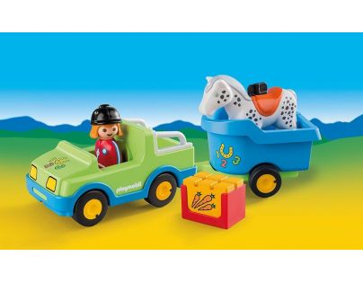 Playmobil 6958 Auto s koňským přívěsem