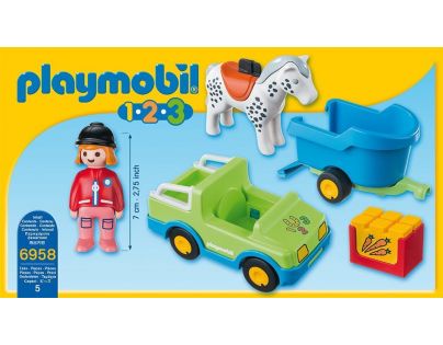 Playmobil 6958 Auto s koňským přívěsem