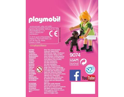 Playmobil 9074 Ošetřovatelka s gorilím mládětem