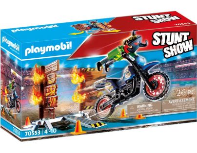 PLAYMOBIL® 70553 Kaskadérská show Motorka s ohnivou stěnou