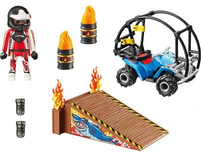 PLAYMOBIL® 70820 Starter Pack Kaskadérská show se čtyřkolkou a ohnivou rampou