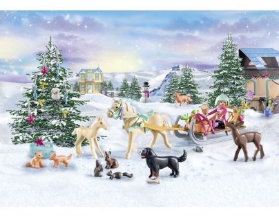 PLAYMOBIL® 71345 Adventní kalendář Koně Vánoční jízda na saních - Poškozený obal