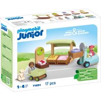 PLAYMOBIL® 71691 Junior Stánek s biopotravinami a vysokozdvižný vozík