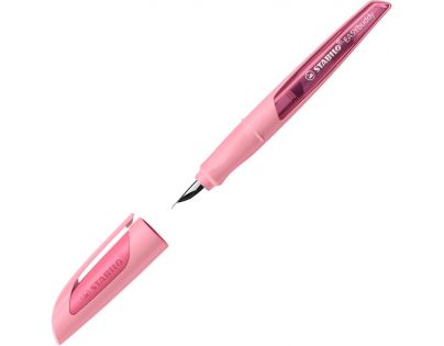 Plnicí pero se standardním hrotem M - STABILO EASYbuddy Pastel růžová - 1 ks - vč. bombičky s modrým zmizíkovatelným inkoustem
