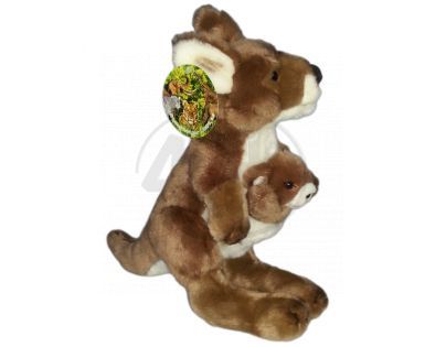 Plyšový klokan s mládětem v kapse 35cm