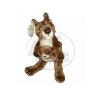 Plyšový klokan s mládětem v kapse 35cm 2