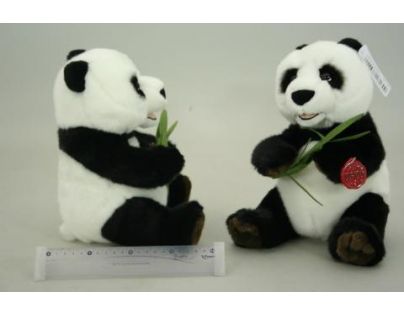Plyšová panda s listem 28 cm