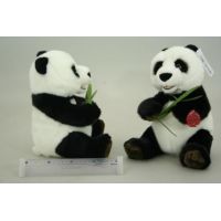 Plyšová panda s listem 28 cm 2