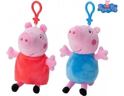 Plyšové Prasátko Peppa s klipem 16 cm