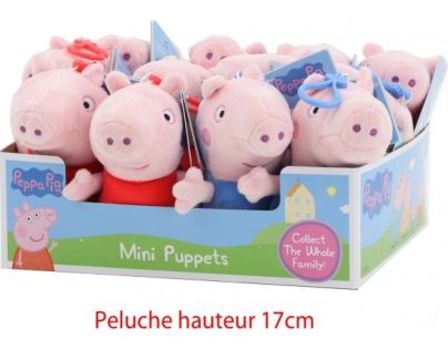 Plyšové Prasátko Peppa s klipem 16 cm