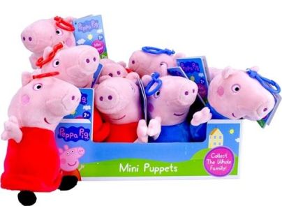 Plyšové Prasátko Peppa s klipem 16 cm