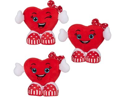 Plyšové Valentýnské srdce s ručkami a teniskami 15 cm