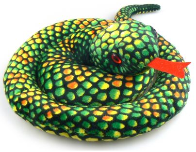 Plyš Had zelený 110 cm