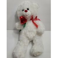 Plyšový medvěd bílý se srdíčkovou mašlí 60 cm
