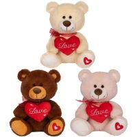 Plyšový medvěd s červeným srdíčkem 30 cm