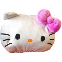 Plyšový poláštařek s otvorem na ruce Hello Kitty fialová mašle